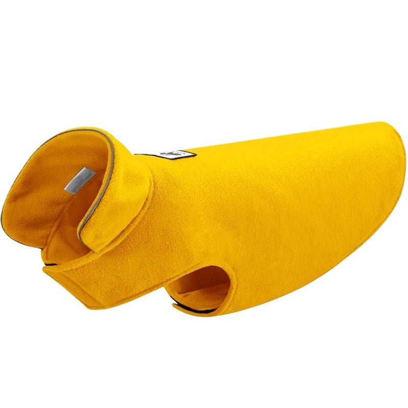 Creation Core Windproof Plush with Sport Vest Dog Clothes Night Reflective Jacket Pet Keep Warm Jacket No Pull No Choke Design Eco-Friendly for Small and Large Big Dog(Yellow M)